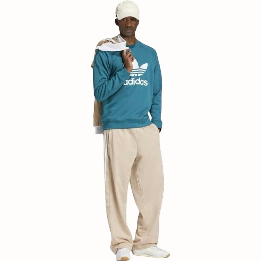 Adidas Adibreak Wonder White Men Pants XL Snap Buttons Elastic Waist Stripes NEW